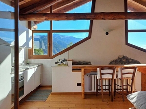 Morgex rustico: terrazza balconi giardino: soggiorno