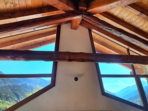 Morgex rustico: terrazza balconi giardino: soggiorno