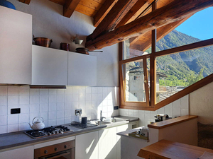 Morgex rustico: terrazza balconi giardino: cucina